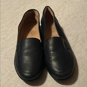 Naturalizer Kacy Soul Black/Slightly Navy Leather Slip On Loafers Size 9
